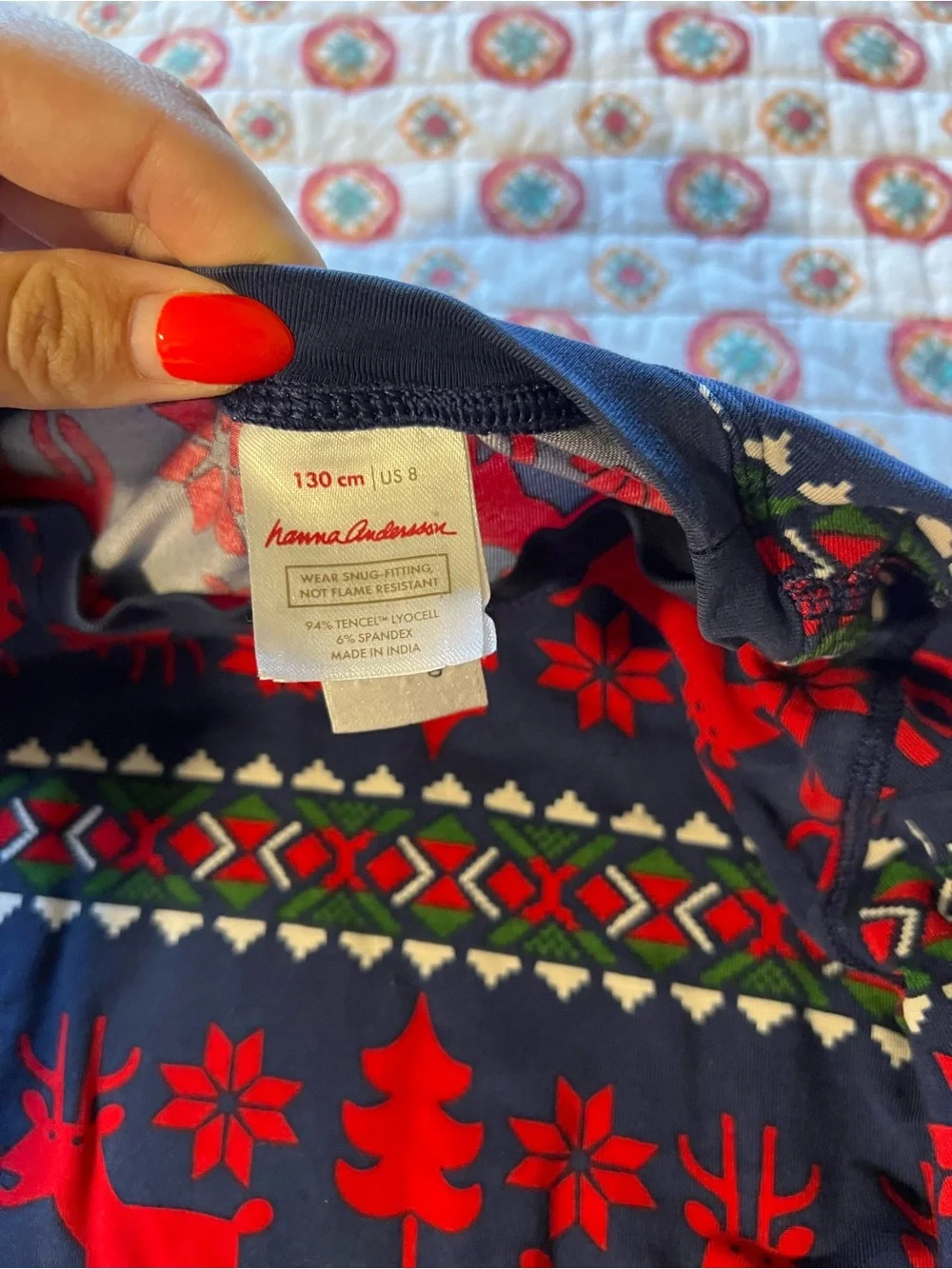EUC Hanna Andersson Holiday Lyocell Bamboo Pajama Set size 8